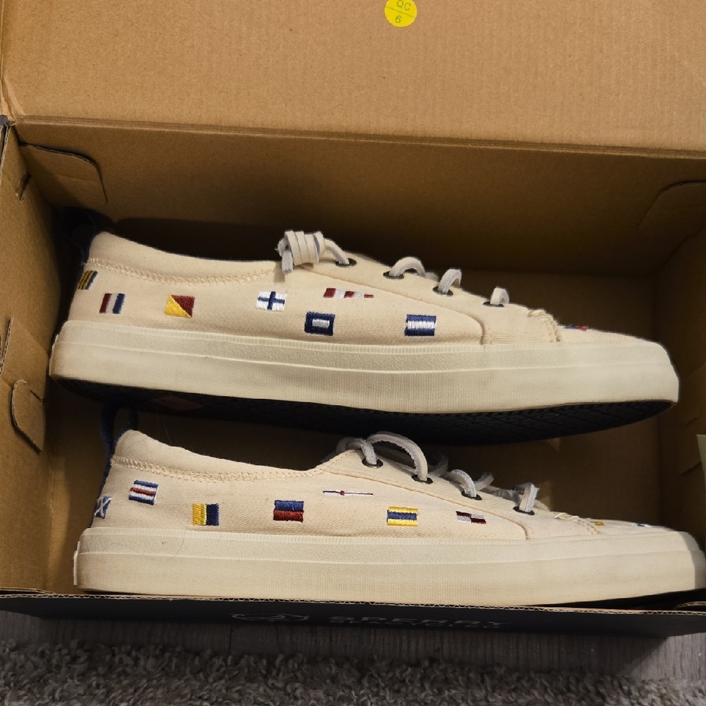 Sperry Cream Nautical Flag Sneakers